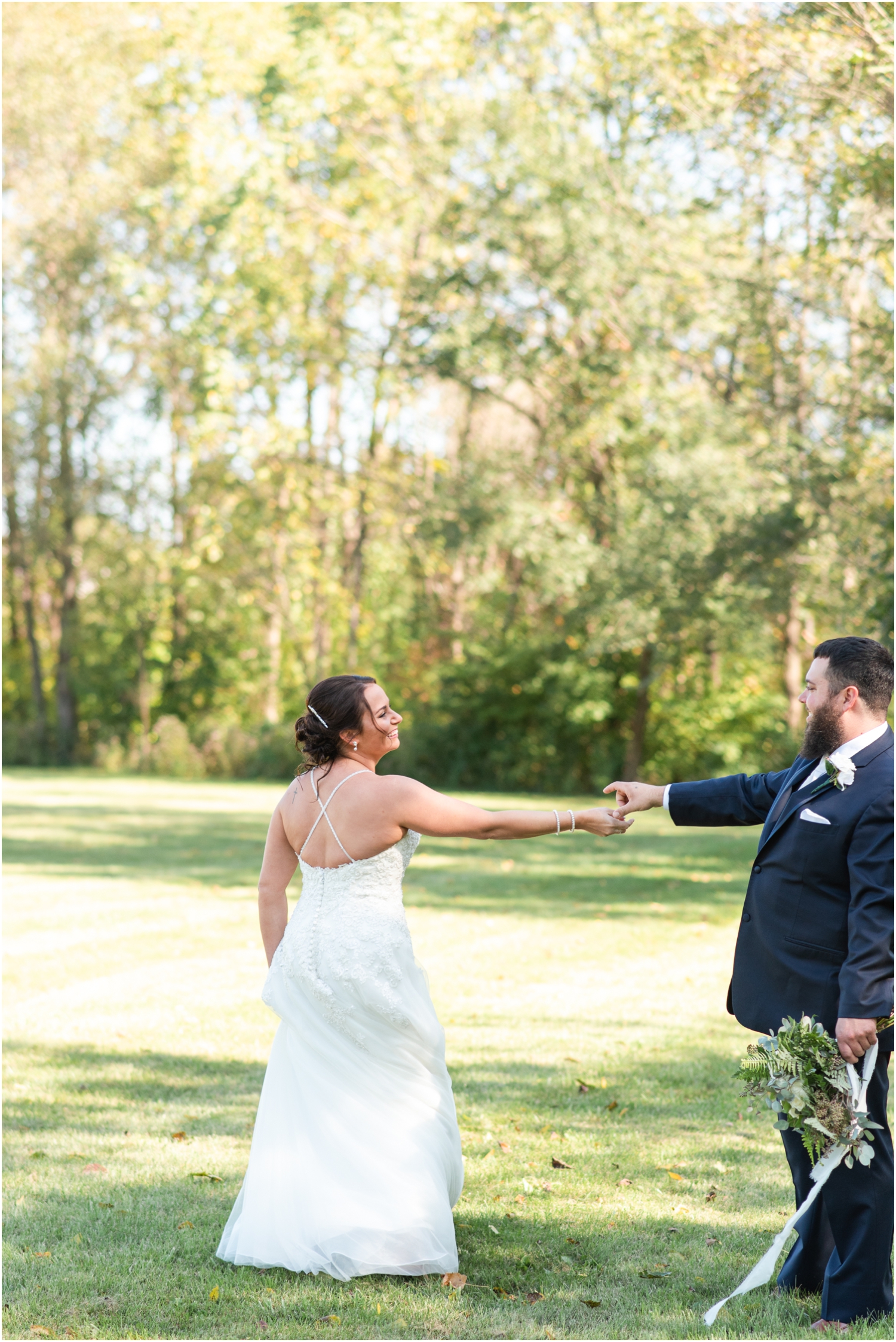 Neutral Outdoor Forest Backyard Wedding Rose Courts Photography Fort Wayne Indiana Wedding Photographer