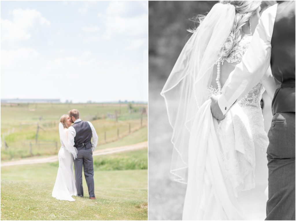 Wedding Photography Blush and Slate Blue Wedding Heritage Farm and Events Indiana Wedding Photographer Rose Courts Photography