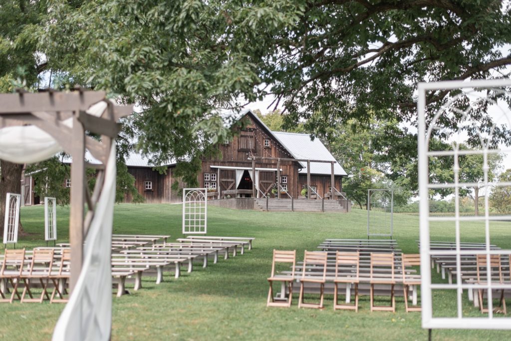 Outdoor Wedding Ceremony Alter Inspiration by Indiana Wedding Photographer Rose Courts Photography