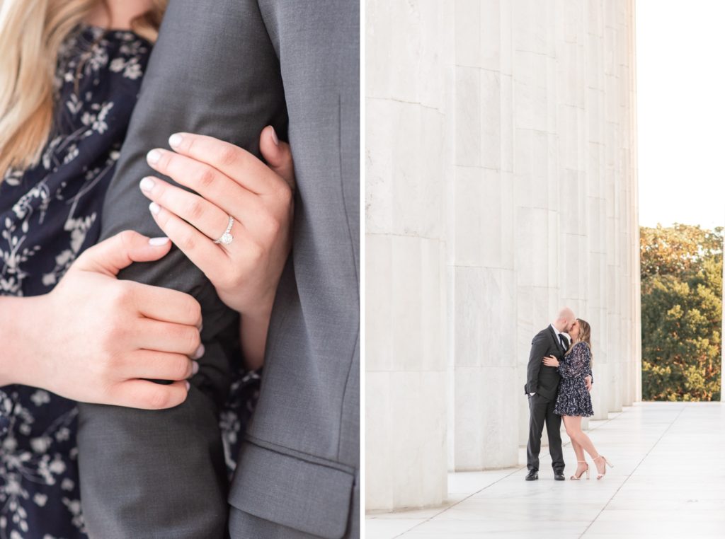 Indiana Wedding Photographer | DC Blossom Engagement Photos at Lincoln Memorial by Rose Courts Photography
