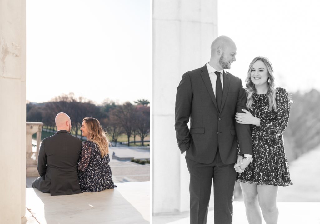 Indiana Wedding Photographer | DC Blossom Engagement Photos at Lincoln Memorial by Rose Courts Photography