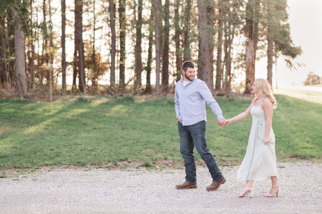 Indiana Engagement - Spring Golden Hour Sunset Country Engagement - Rose Courts Photography