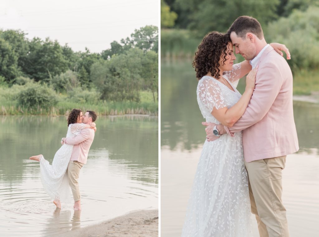 photo of engaged couple at Metea Park Engagement Session by Courtney Rudicel, a wedding photographer in Indiana