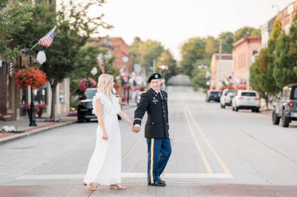 Wedding Photographer in Indiana Downtown Roanoke Engagement Session