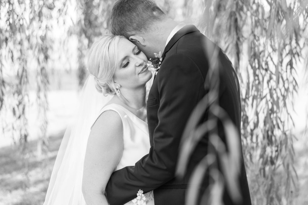 bride and groom portraits willow tree Indianapolis Indiana wedding by Courtney Rudicel wedding photographer in Indiana
