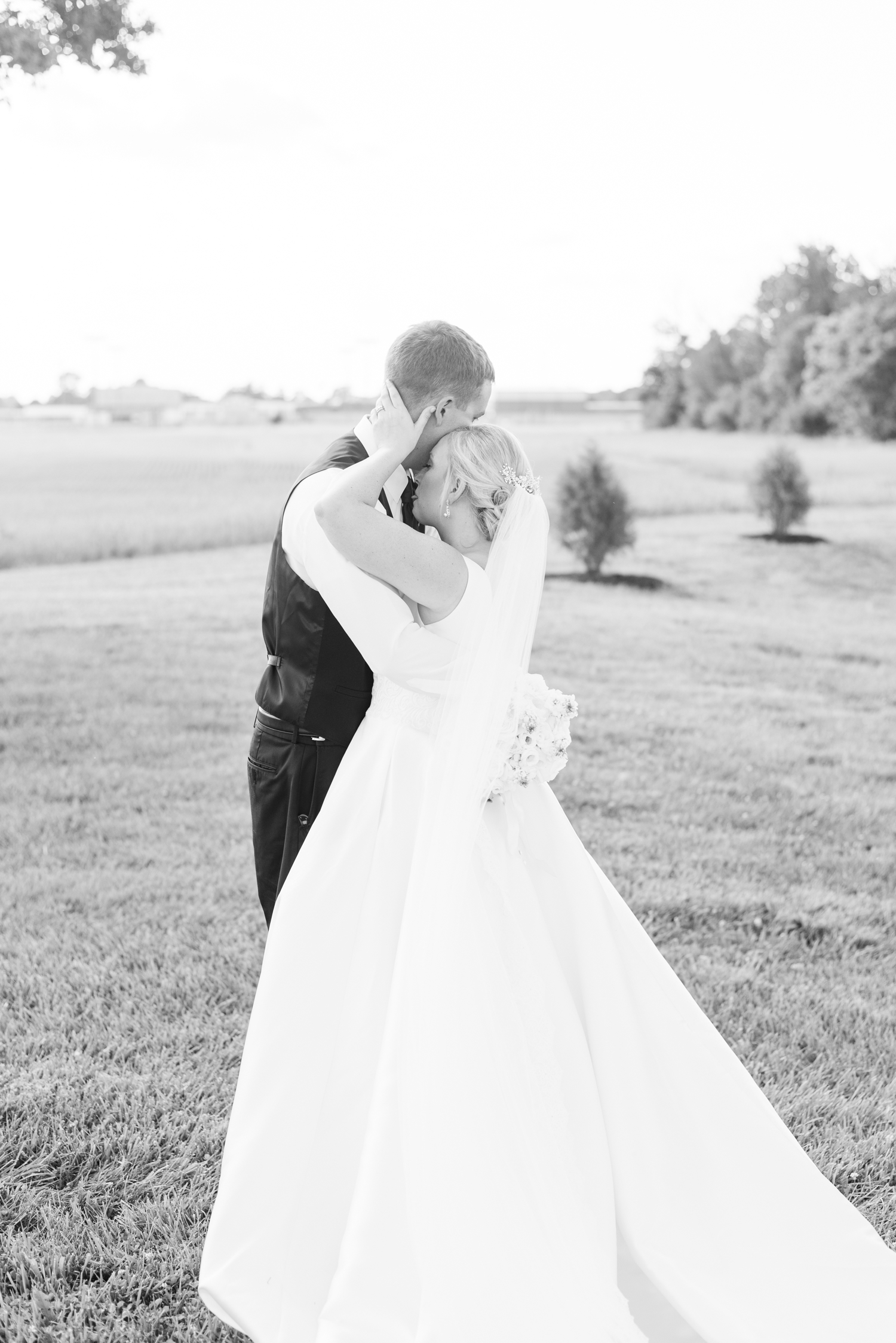 black and white bride and groom portraits willow tree Indianapolis Indiana wedding by Courtney Rudicel wedding photographer in Indiana