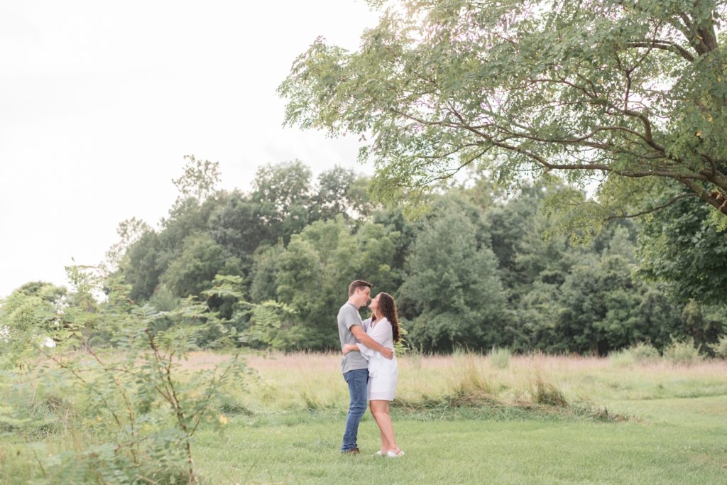 Photo of engaged couple at Matea County Park Engagement Session by Courtney Rudicel Wedding Photographer in Indiana