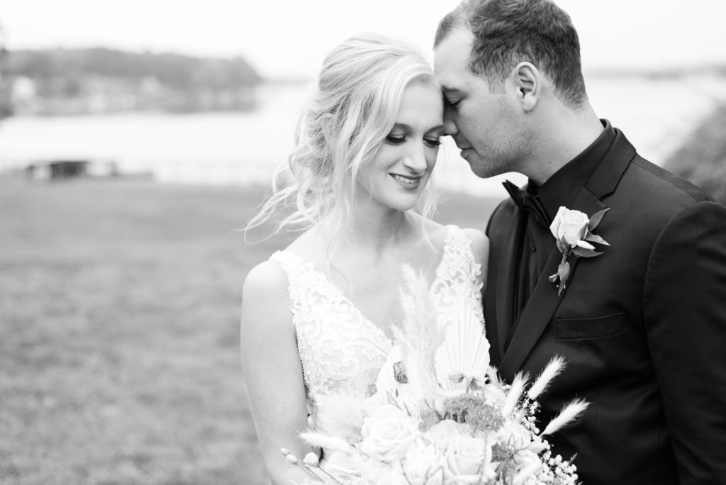 Classic black and white lakeside wedding by fort wayne wedding photographer courtney rudicel