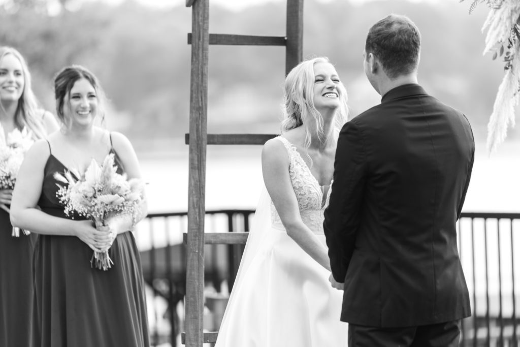 Classic black and white lakeside wedding by fort wayne wedding photographer courtney rudicel