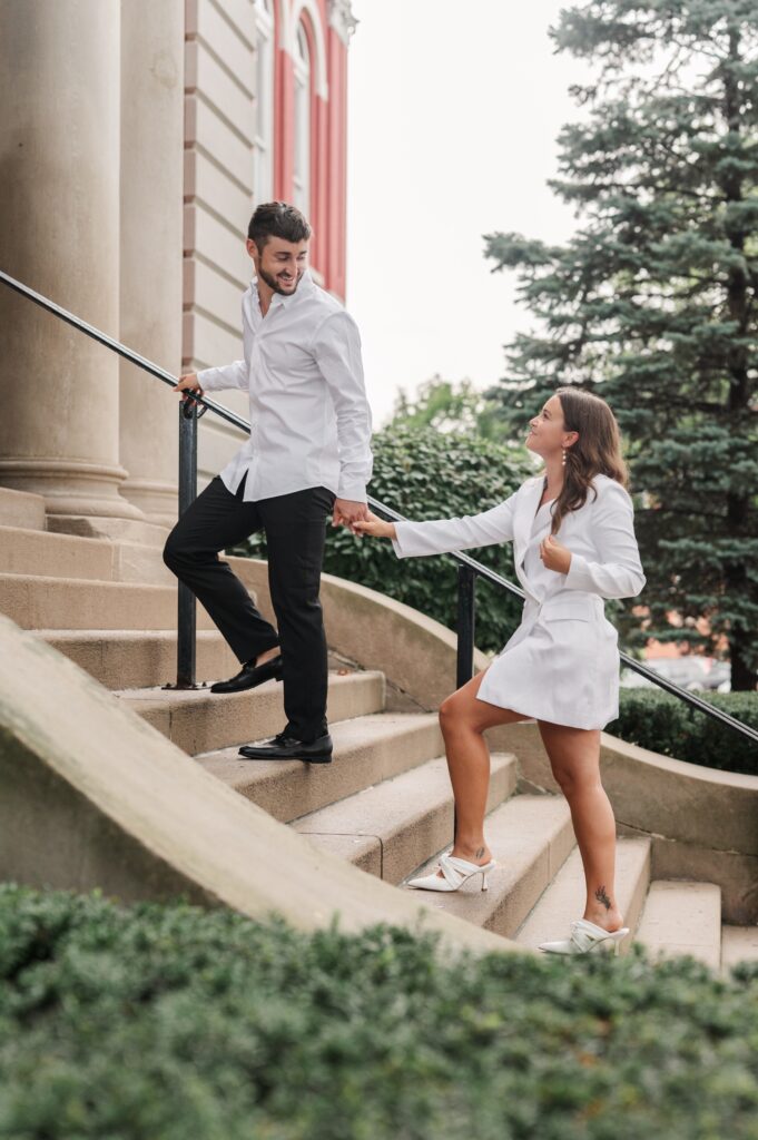 City Hall Elopement themed Engagement Session by Detroit Wedding Photographer Courtney Rudicel Photography