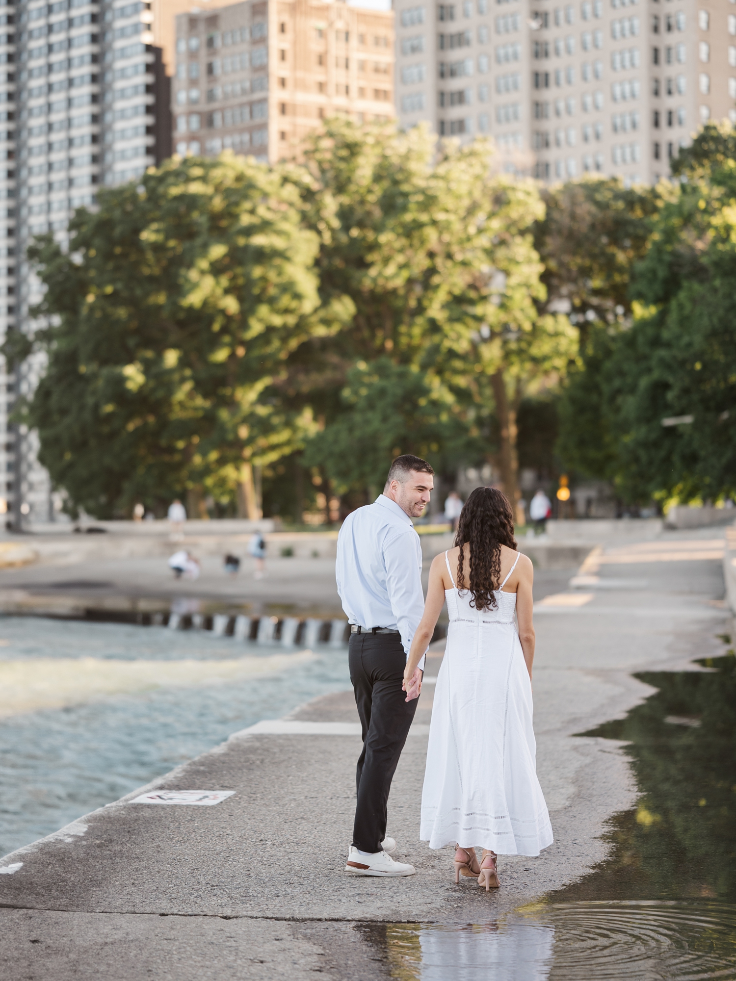 Chicago Engagement Session on North Lakeshore by Chicago Wedding Photographer Courtney Rudicel