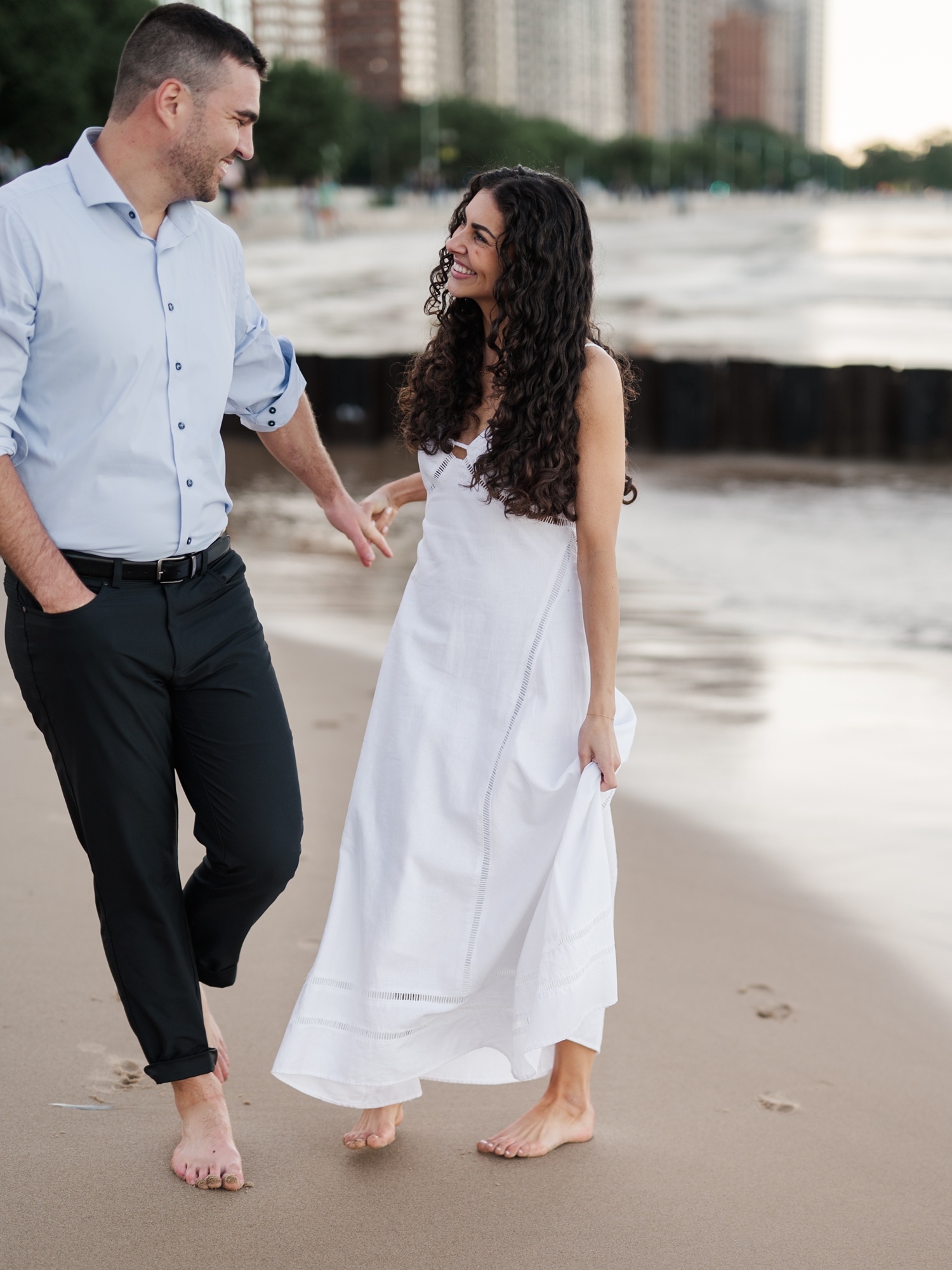 Chicago Engagement Session on North Lakeshore by Chicago Wedding Photographer Courtney Rudicel