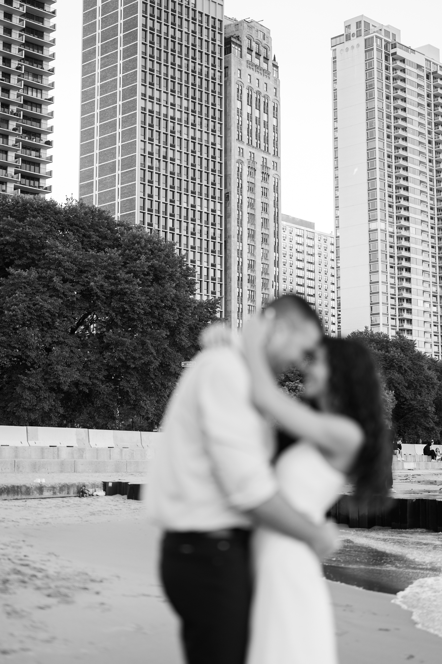 Chicago Engagement Session on North Lakeshore by Chicago Wedding Photographer Courtney Rudicel