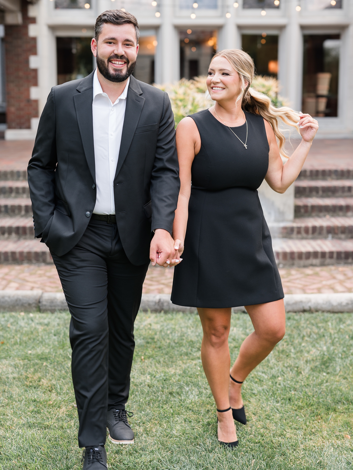 Historic Gardens Formal Attire Engagement Session by Indiana Wedding Photographer Courtney Rudicel