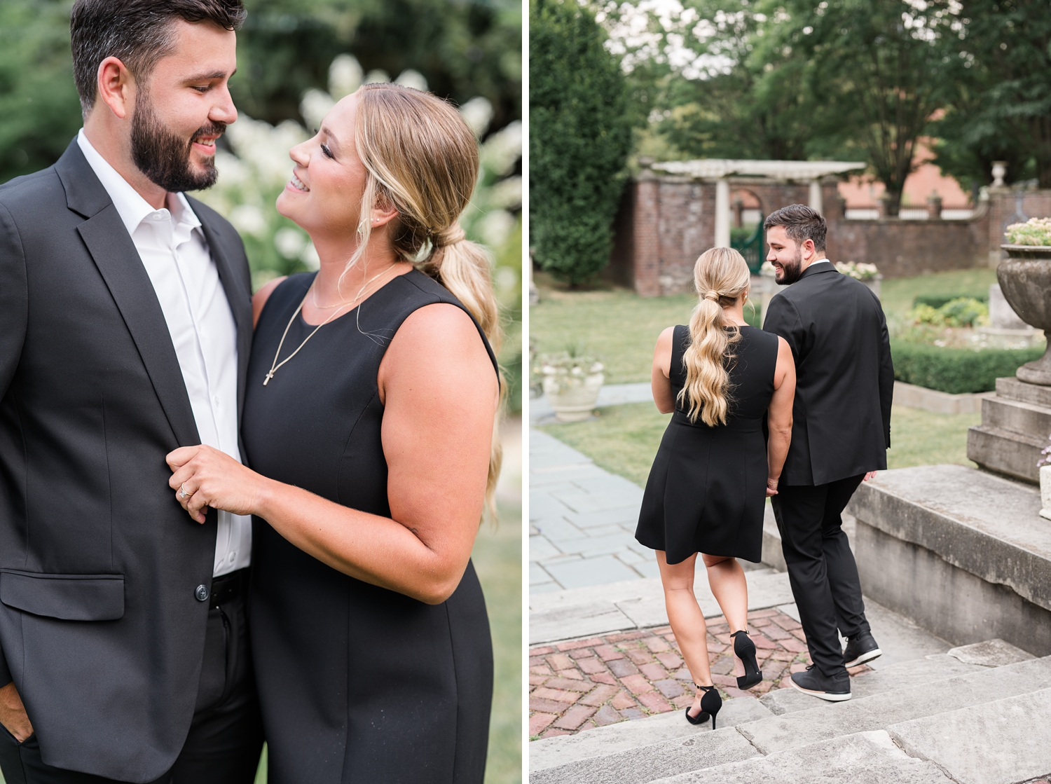 Historic Gardens Formal Attire Engagement Session by Indiana Wedding Photographer Courtney Rudicel