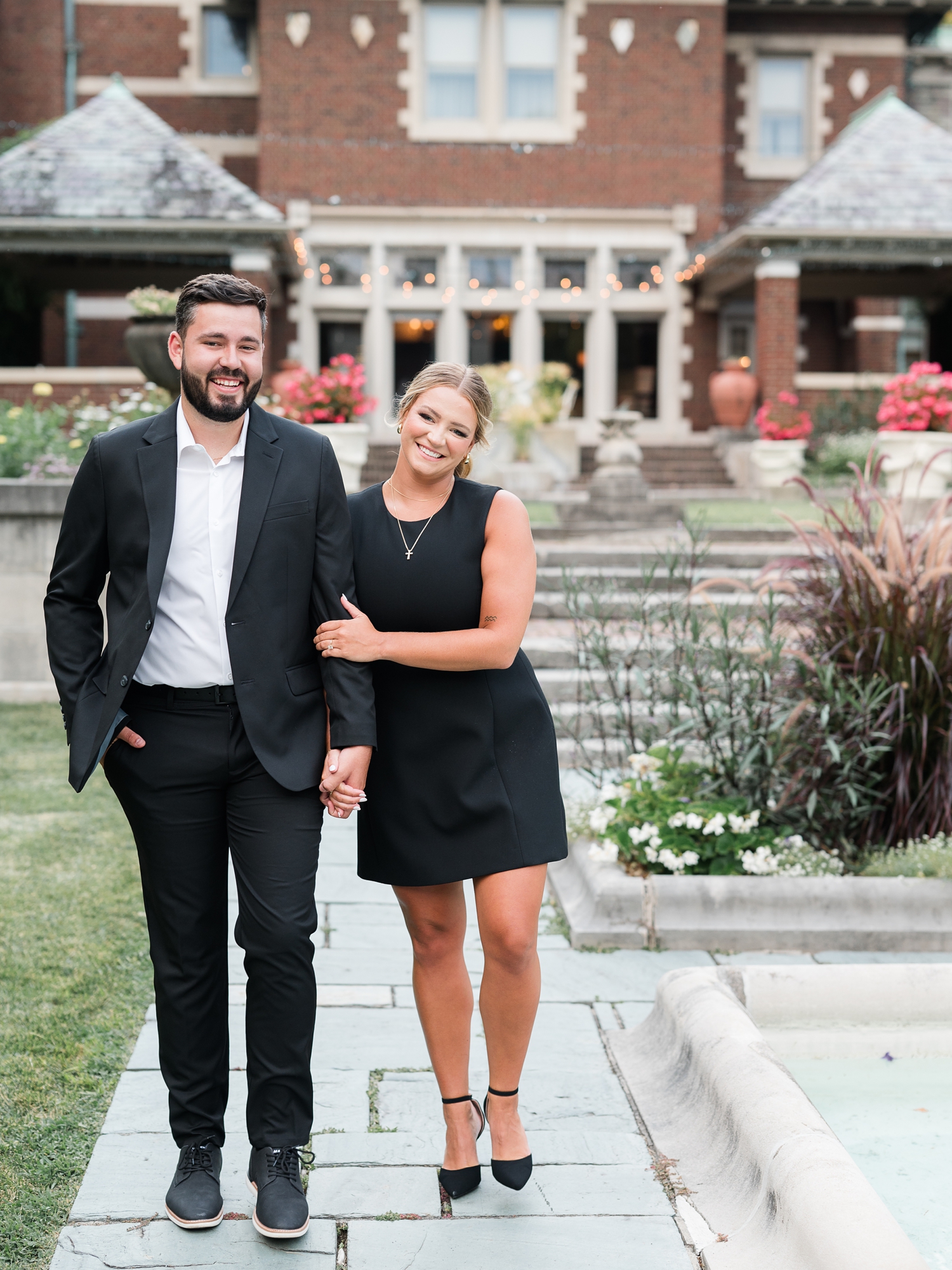 Historic Gardens Formal Attire Engagement Session by Indiana Wedding Photographer Courtney Rudicel