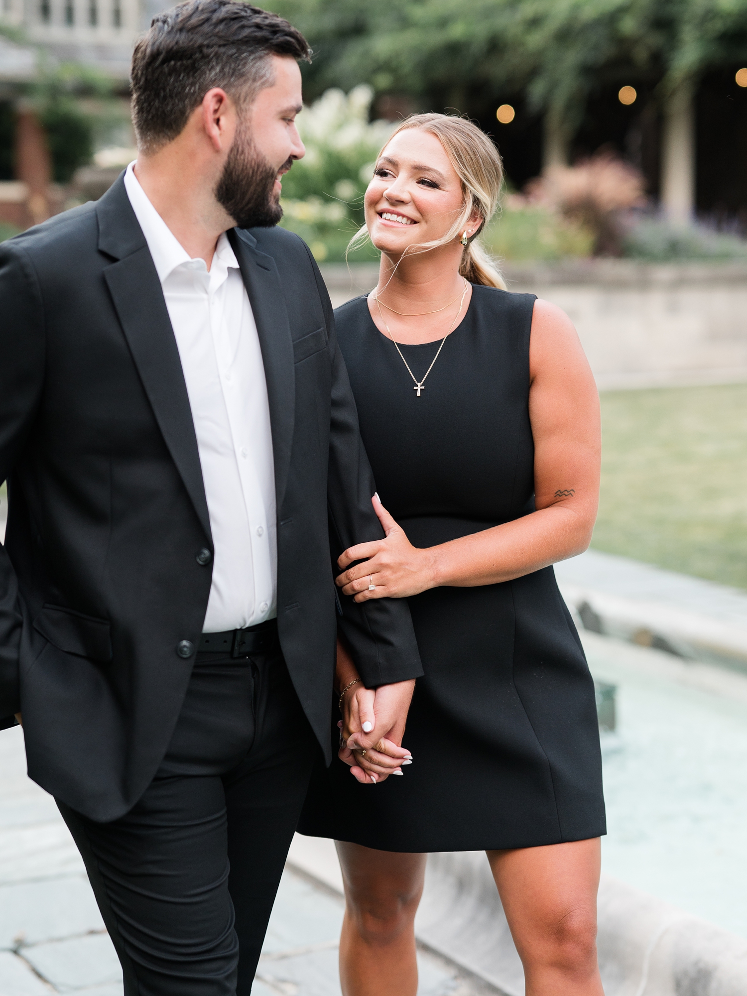 Historic Gardens Formal Attire Engagement Session by Indiana Wedding Photographer Courtney Rudicel