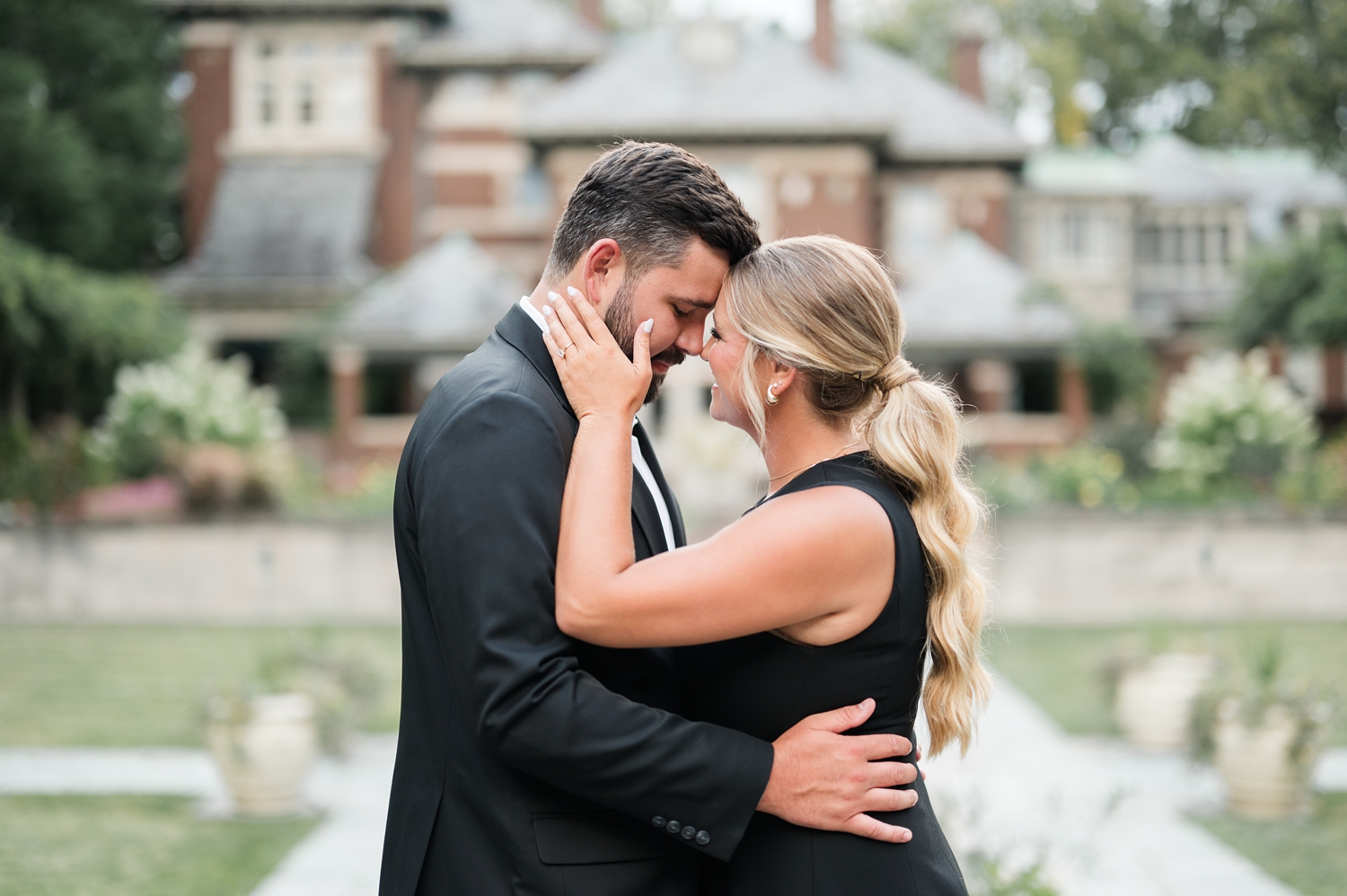 Historic Gardens Formal Attire Engagement Session by Indiana Wedding Photographer Courtney Rudicel