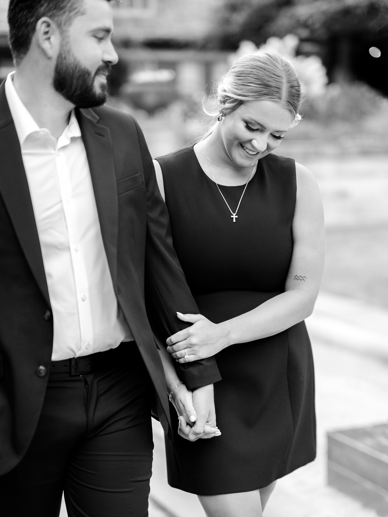 Historic Gardens Formal Attire Engagement Session by Indiana Wedding Photographer Courtney Rudicel