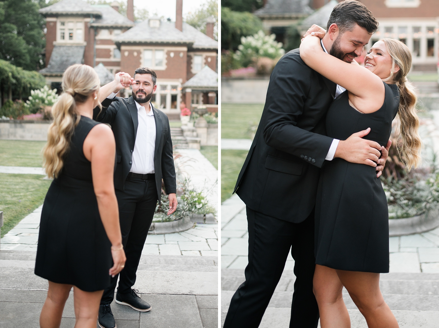 Historic Gardens Formal Attire Engagement Session by Indiana Wedding Photographer Courtney Rudicel