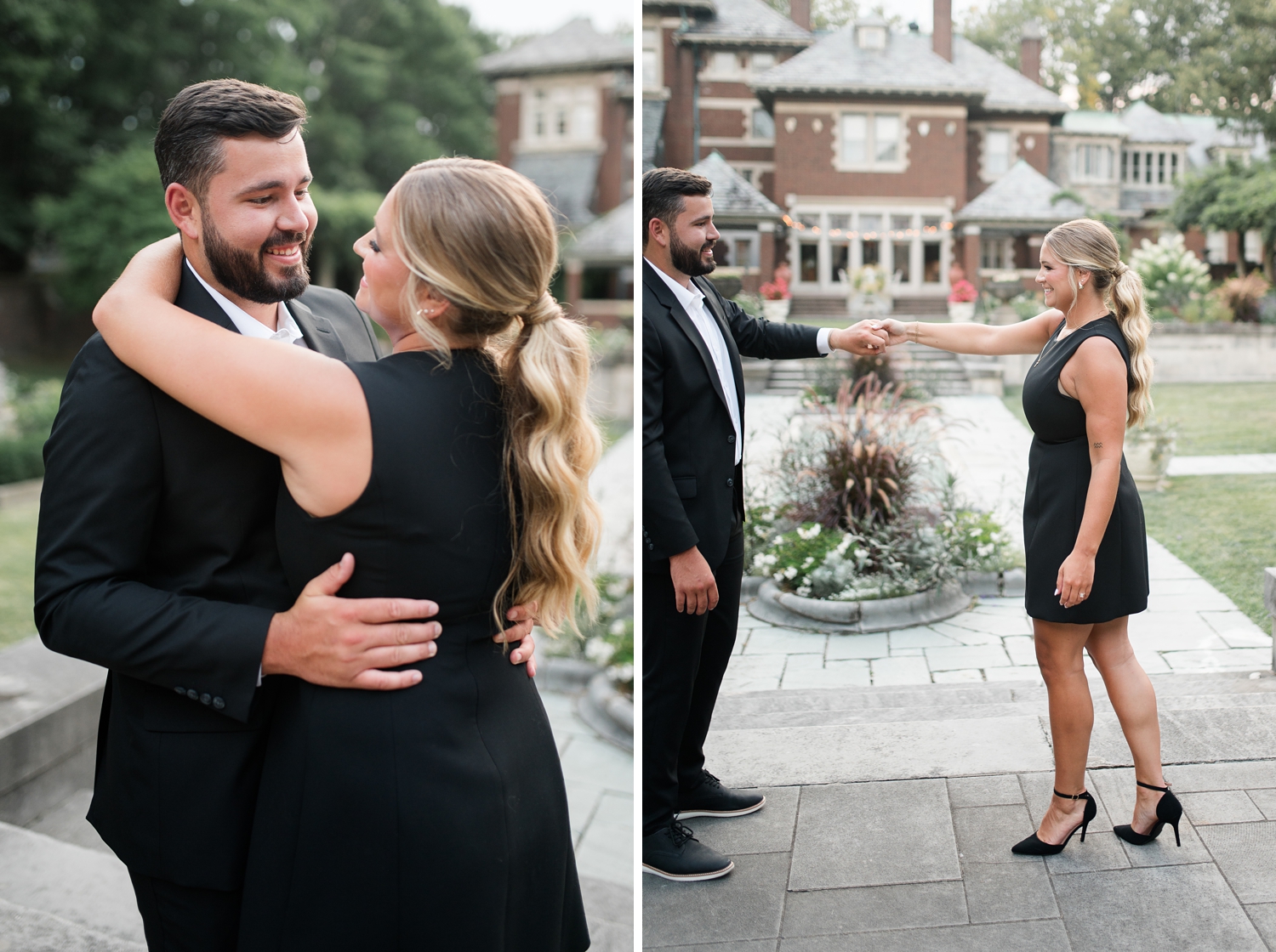 Historic Gardens Formal Attire Engagement Session by Indiana Wedding Photographer Courtney Rudicel