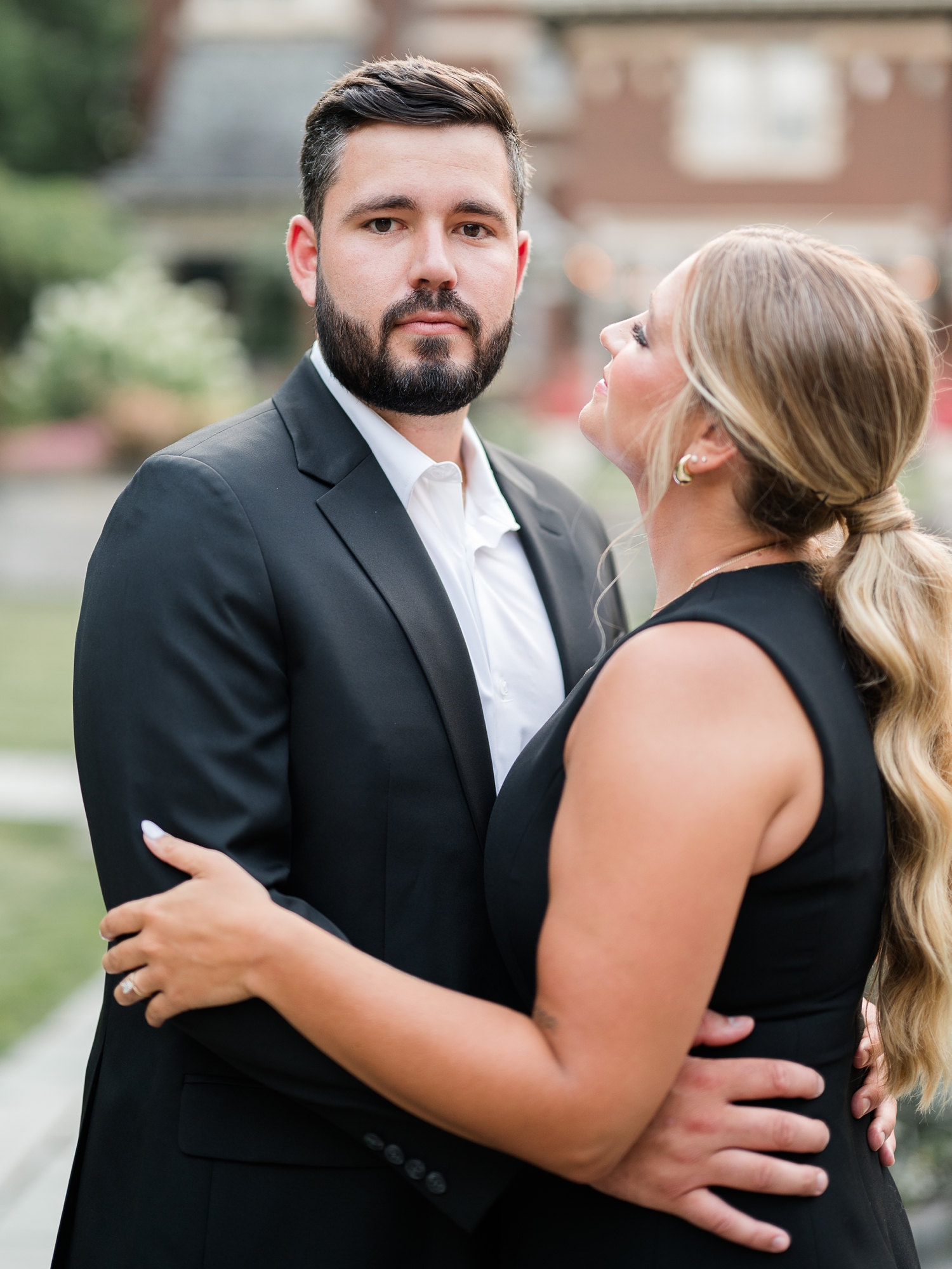 Historic Gardens Formal Attire Engagement Session by Indiana Wedding Photographer Courtney Rudicel