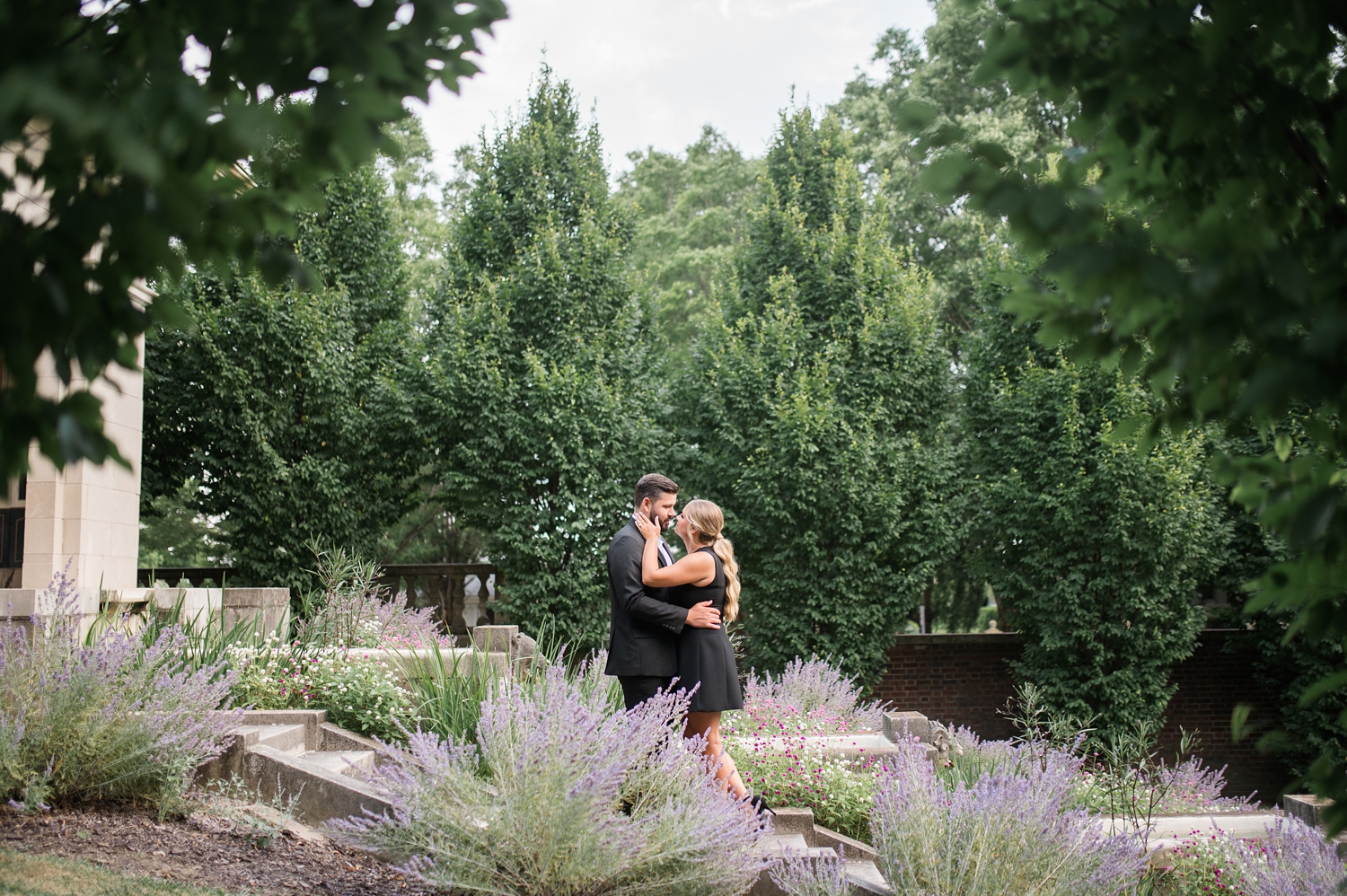 Historic Gardens Formal Attire Engagement Session by Indiana Wedding Photographer Courtney Rudicel