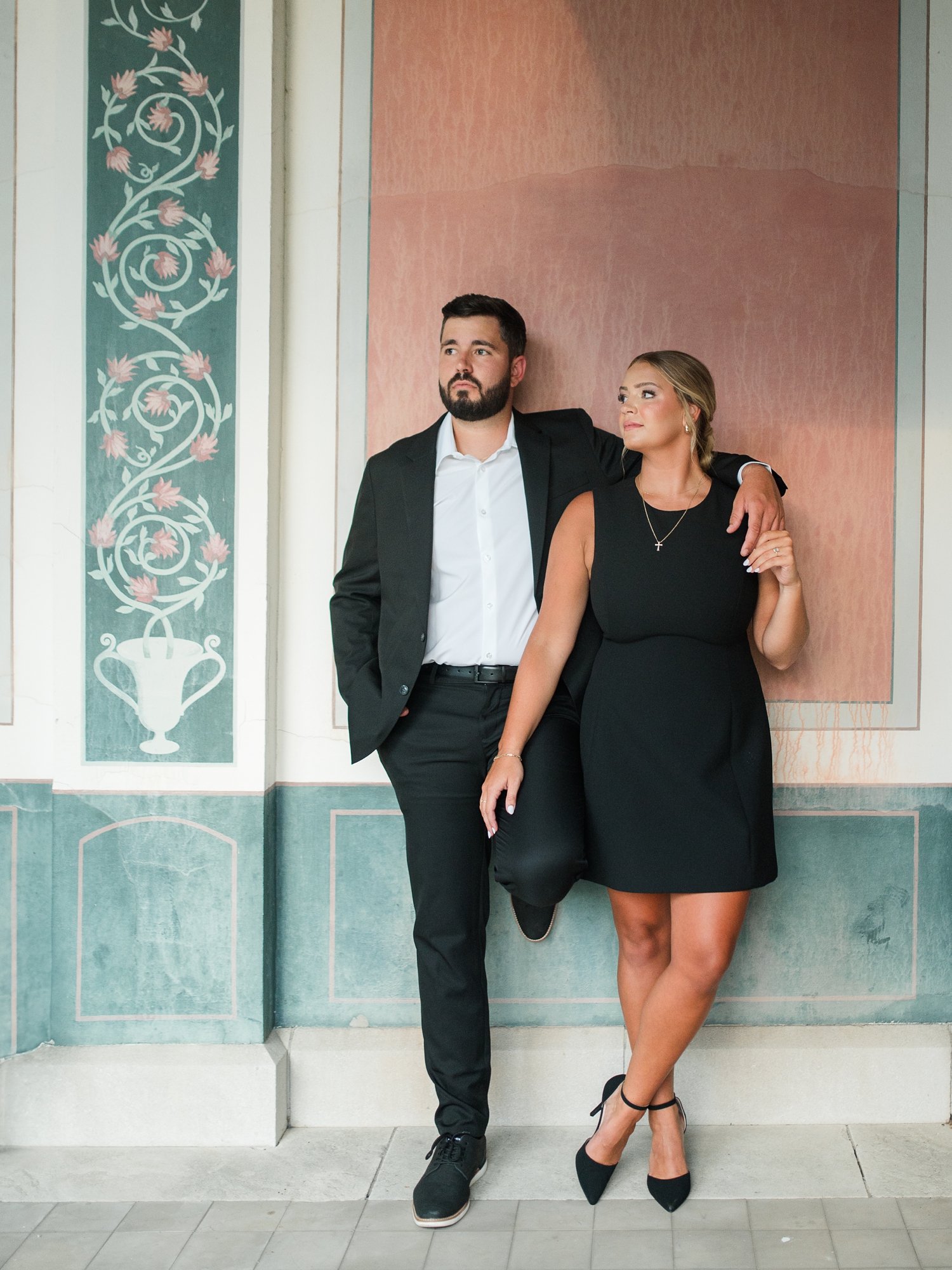 Historic Gardens Formal Attire Engagement Session by Indiana Wedding Photographer Courtney Rudicel