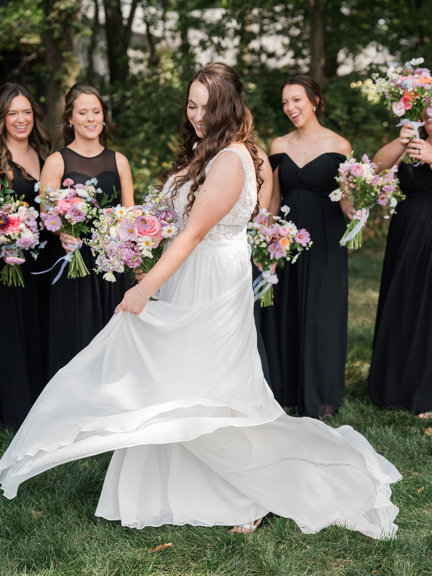 Colorful Wildflower Wedding at The Wooded Knot by South Bend Wedding Photographer Courtney Rudicel