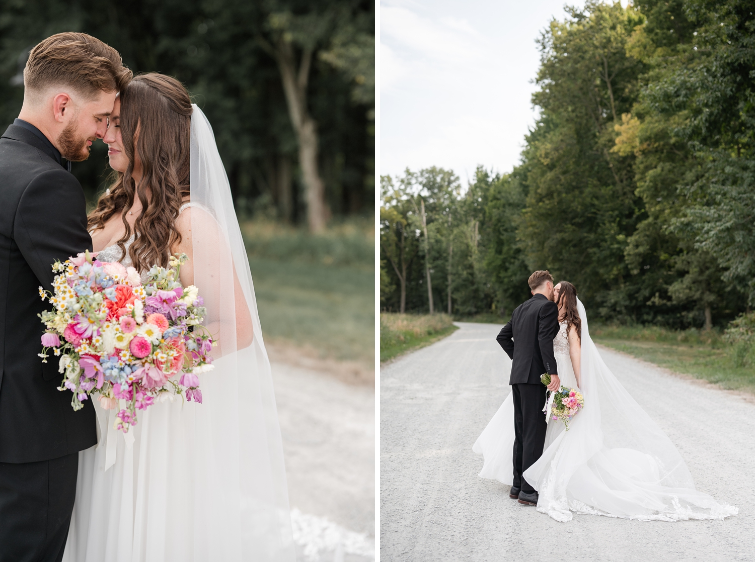 Colorful Wildflower Wedding at The Wooded Knot by South Bend Wedding Photographer Courtney Rudicel