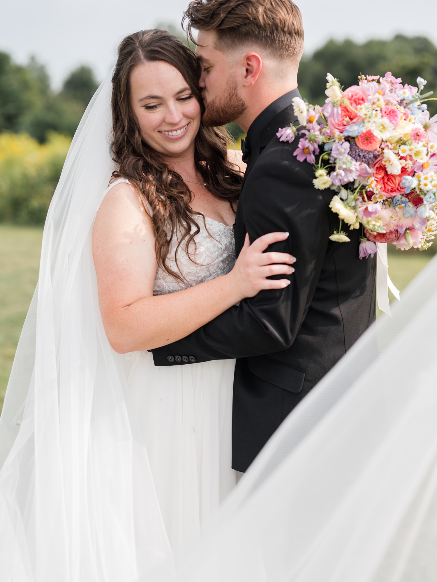 Colorful Wildflower Wedding at The Wooded Knot by South Bend Wedding Photographer Courtney Rudicel