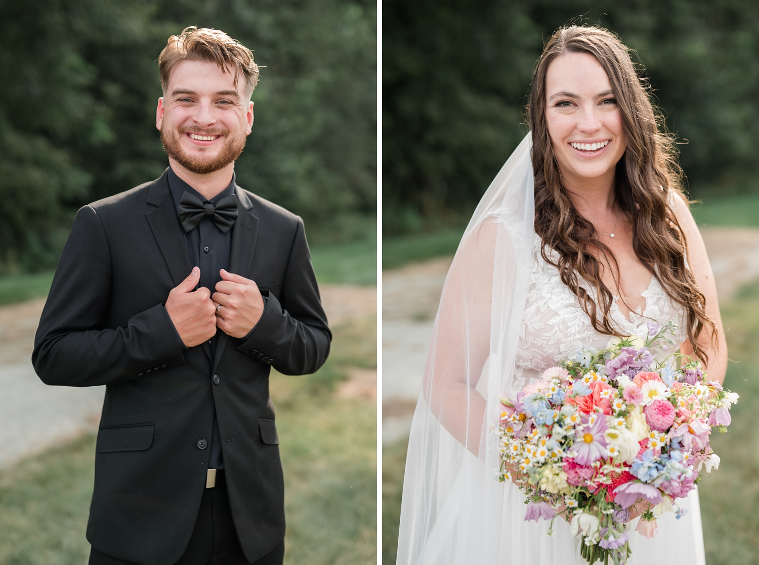 Colorful Wildflower Wedding at The Wooded Knot by South Bend Wedding Photographer Courtney Rudicel