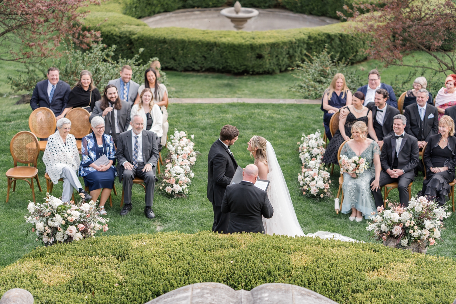 Greencrest Manor outdoor wedding ceremony by Michigan Wedding Photographer Courtney Rudicel