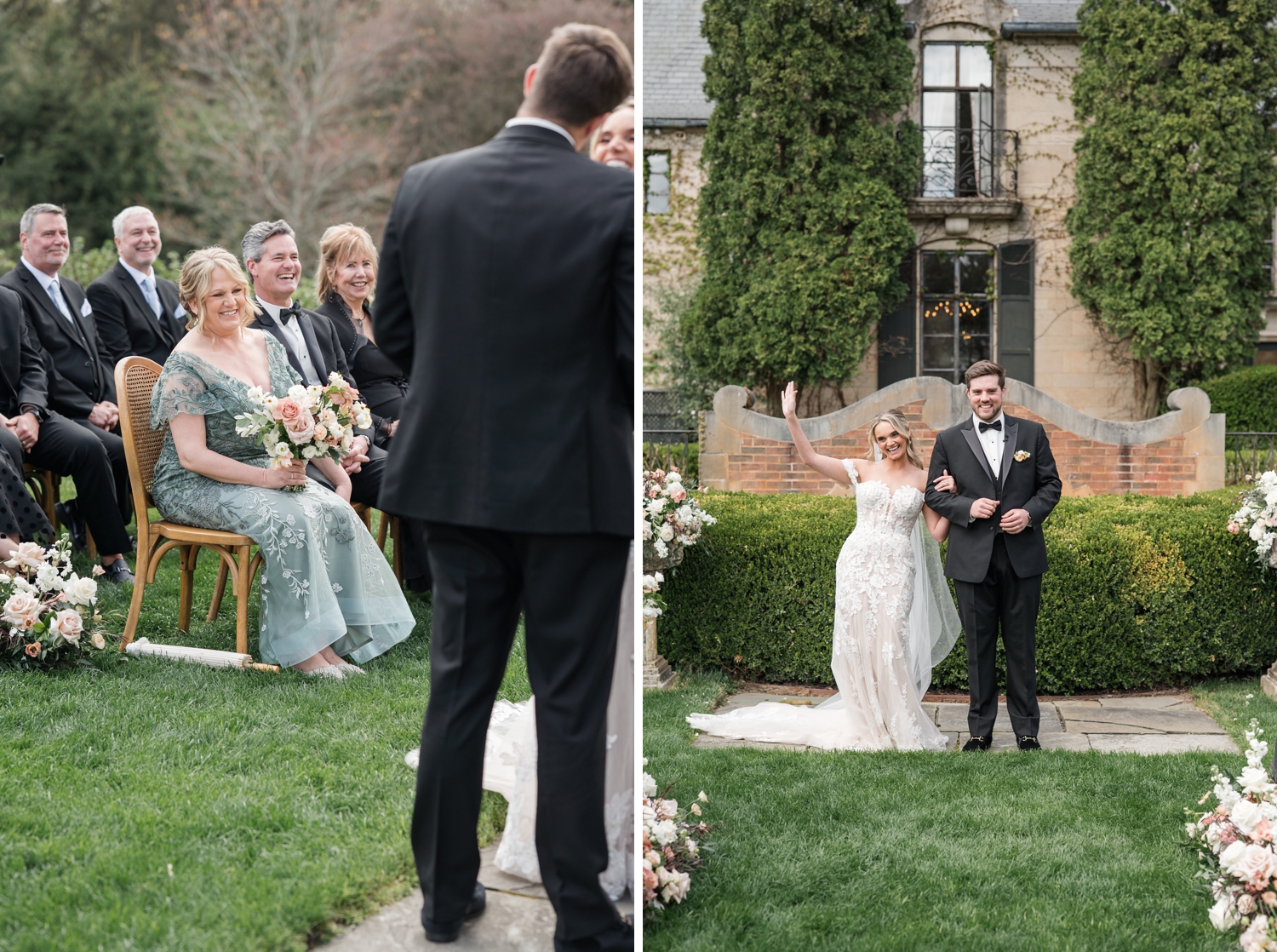 Greencrest Manor outdoor wedding ceremony by Michigan Wedding Photographer Courtney Rudicel