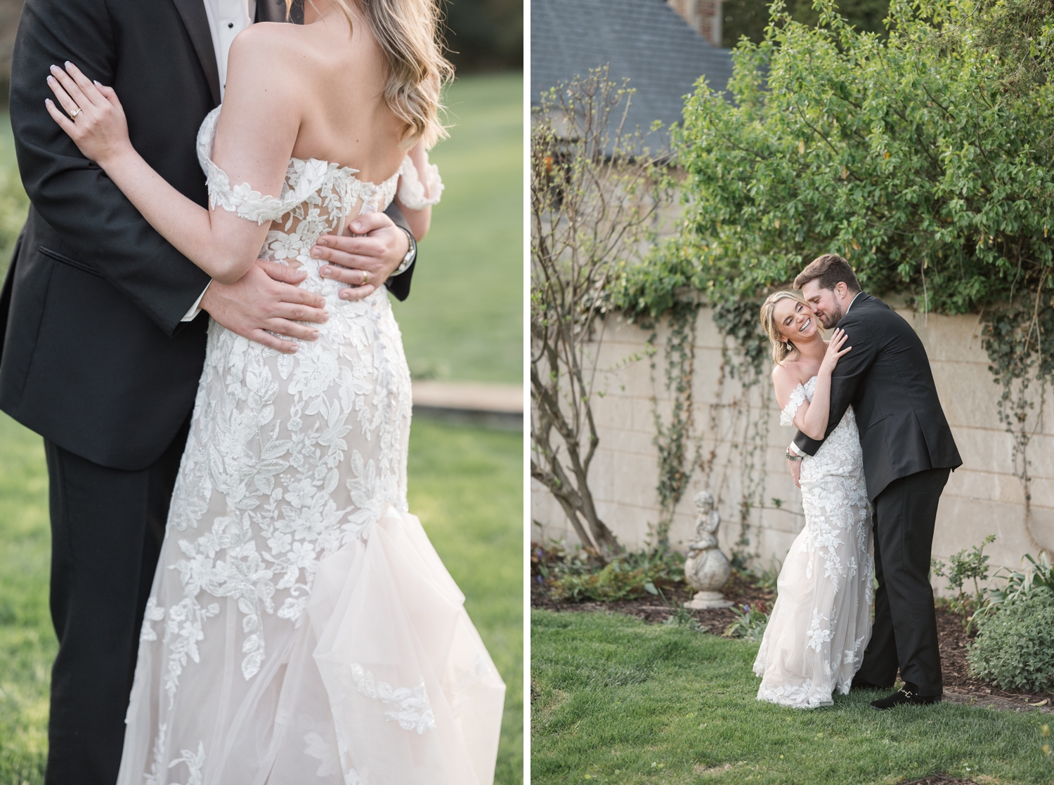 Greencrest Manor sunset black tie bride and groom photos by Michigan Wedding Photographer Courtney Rudicel