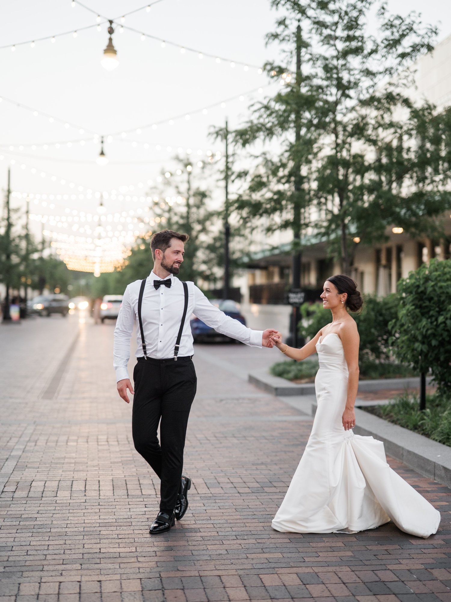 Bride and Groom portraits outside Bottleworks Hotel in Indianapolis Indiana.