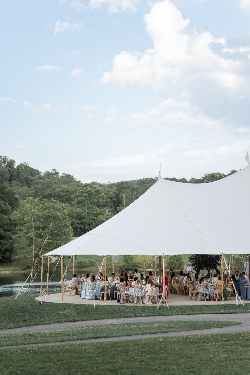 wideshot photo of a wedding tent in cincinnati