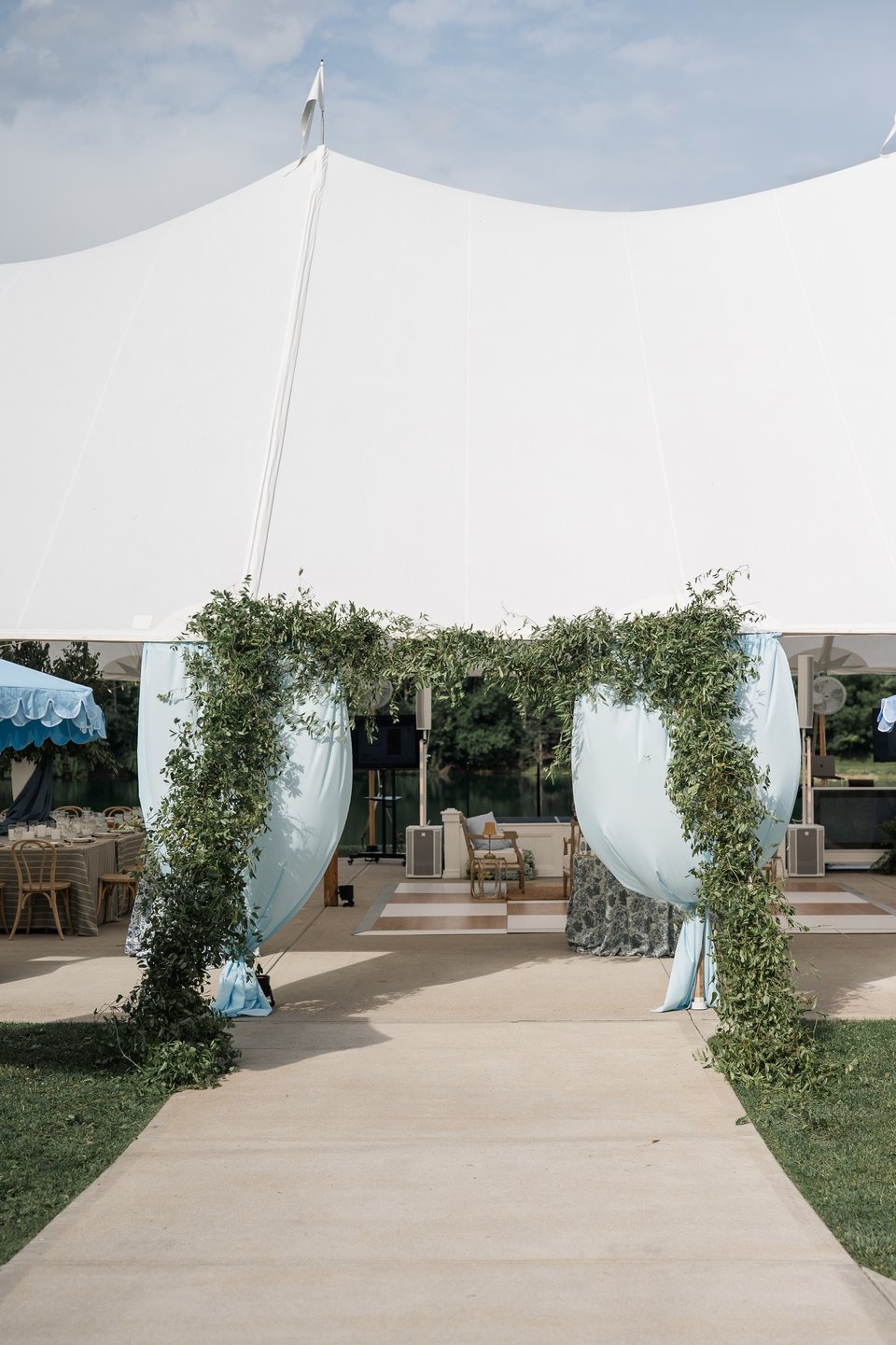 photo of a tented entrace as one of the best outdoor wedding locations cincinnati